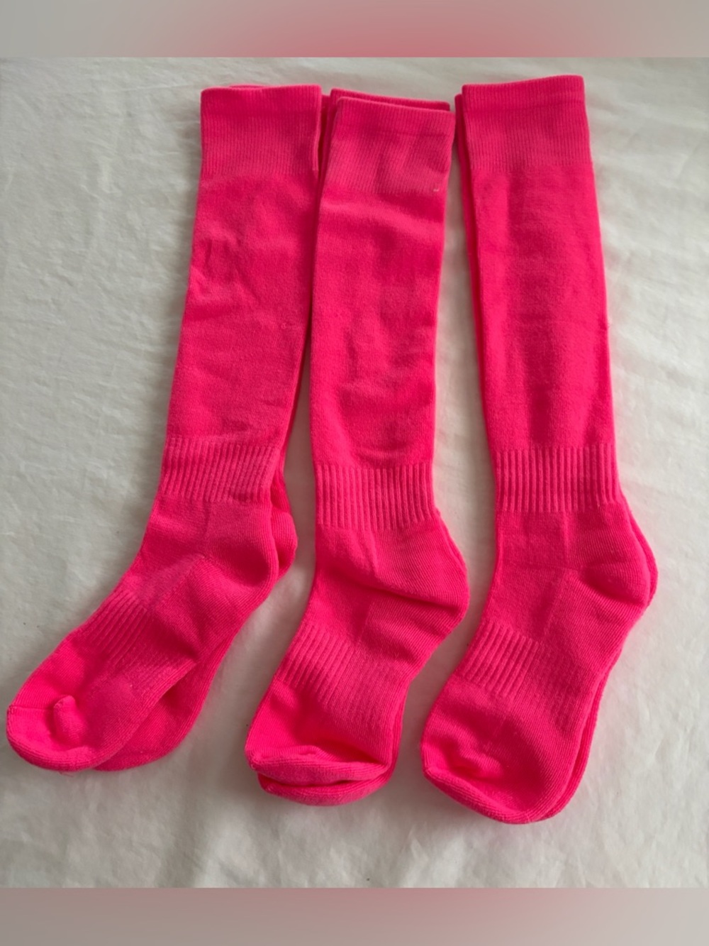 3 Pack Hot Pink Knee High Athletic Socks Sz M
